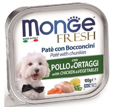 Monge Dog Fresh консервы для собак курица с овощами 100г